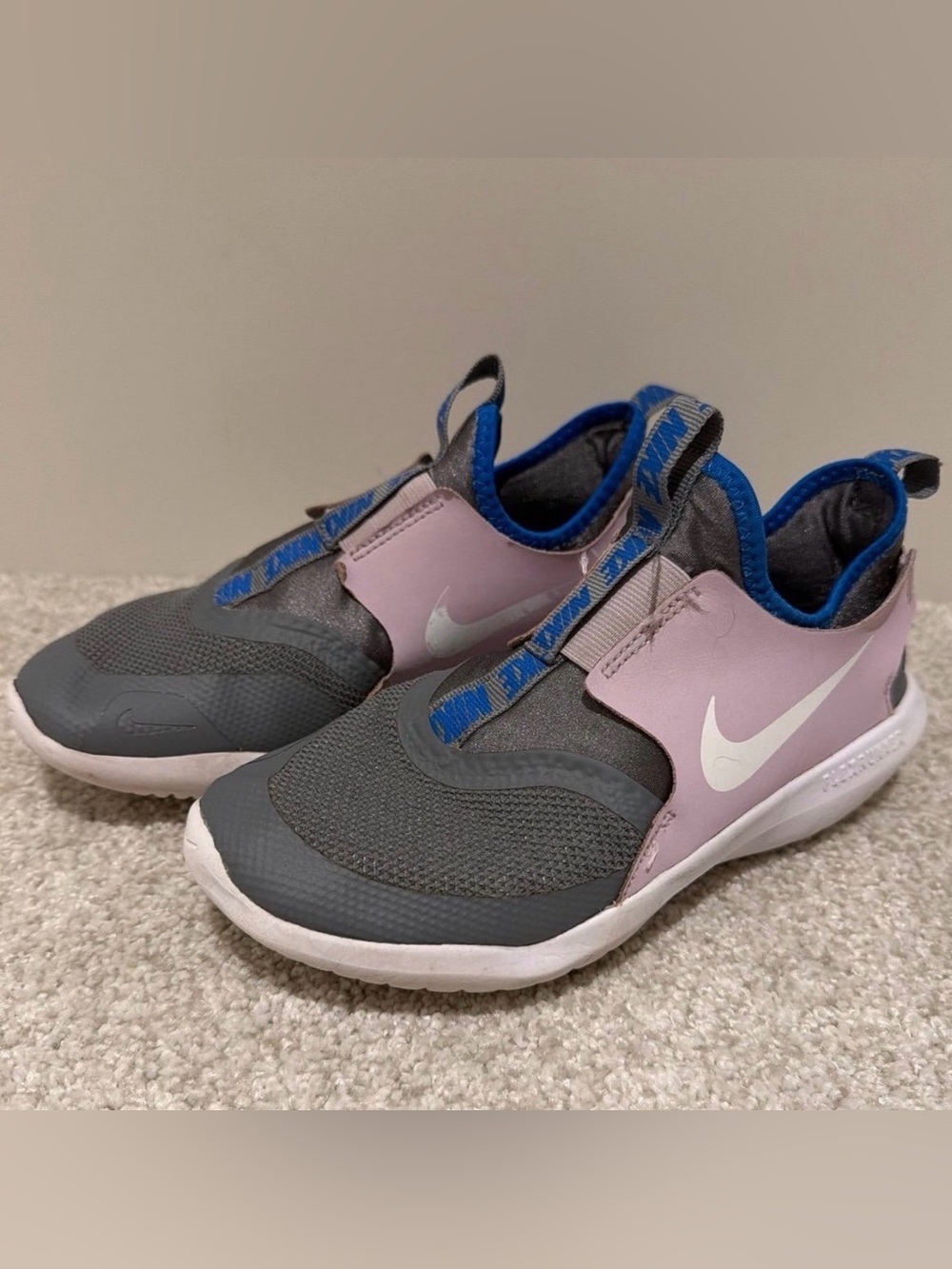 Nike Flex Runner slip on sneaker purple and gray size youth 3